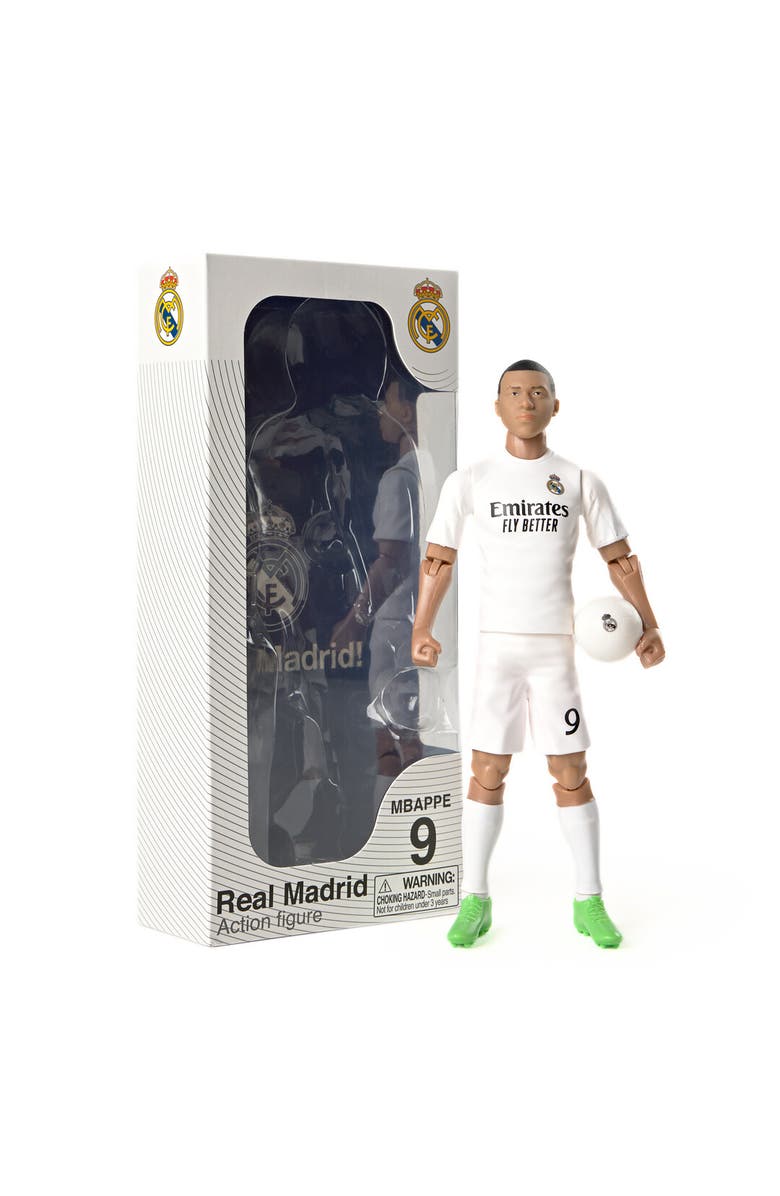Banbo Toys SOCKERS Real Madrid CF Kylian Mbappe 8" Collectible Soccer Action Figure, Main, color, White