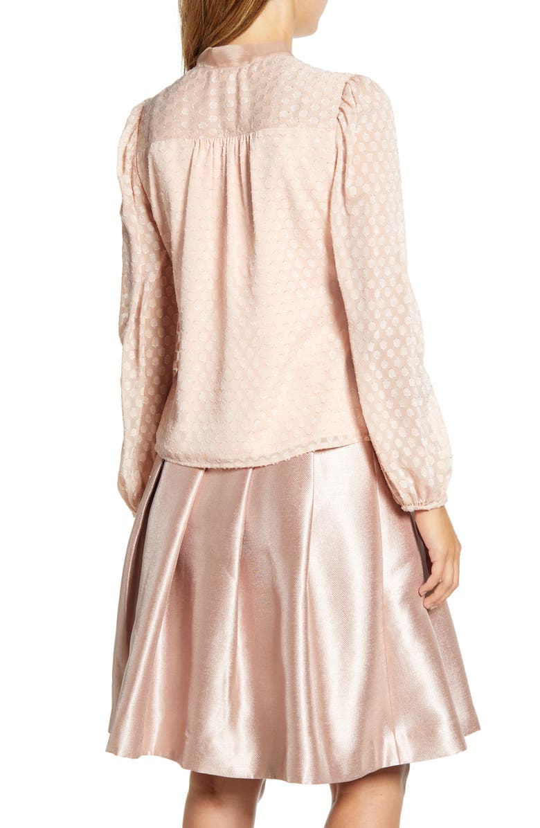 Rachel Parcell Textured Dot Bow Blouse, Alternate, color,