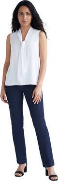 Jessica London Uptown Sleeveless Tie Neck Blouse