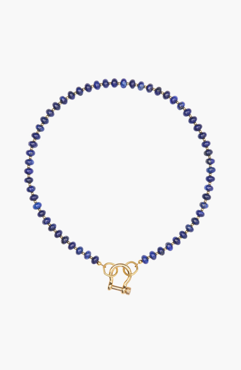SHOP SPICY DAN Levi Blue Lapis Gold Plated Necklace, Main, color, Blue