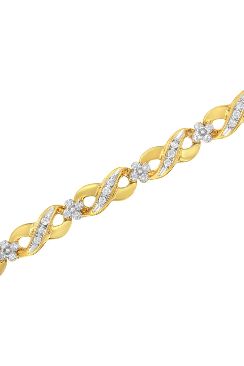 10K Yellow Gold Round-Cut Diamond Infinite Love Bracelet, Alternate, color, Yellow