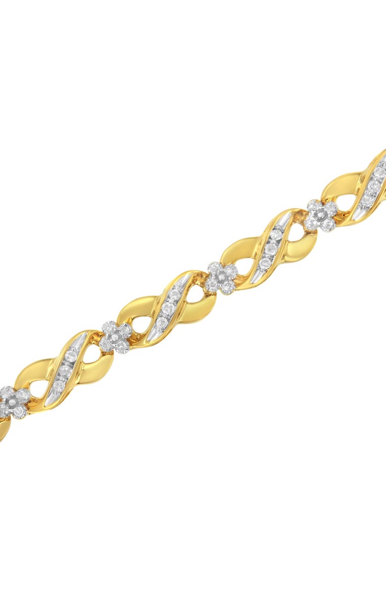 Haus of Brilliance 10K Yellow Gold Round-Cut Diamond Infinite Love Bracelet, Alternate, color, Yellow