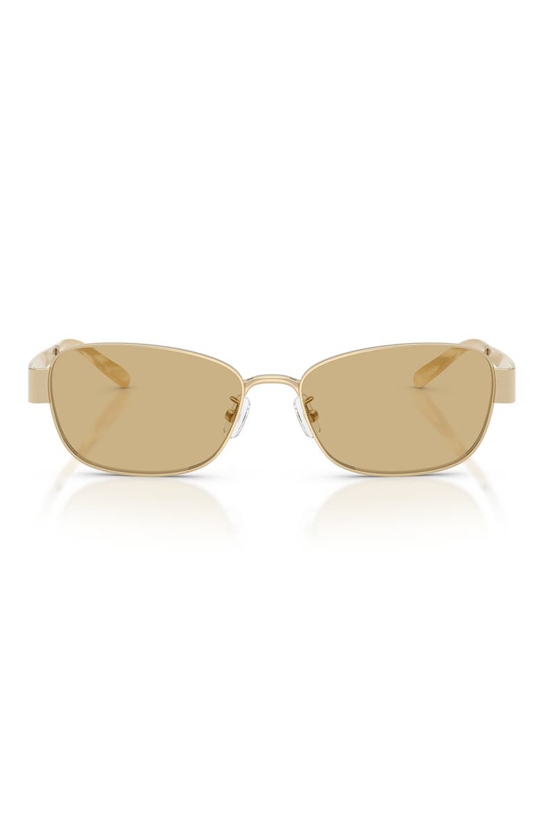 55mm Rectangular Sunglasses, Main, color, BRUSHED LIGHT GOLD / YELLOW