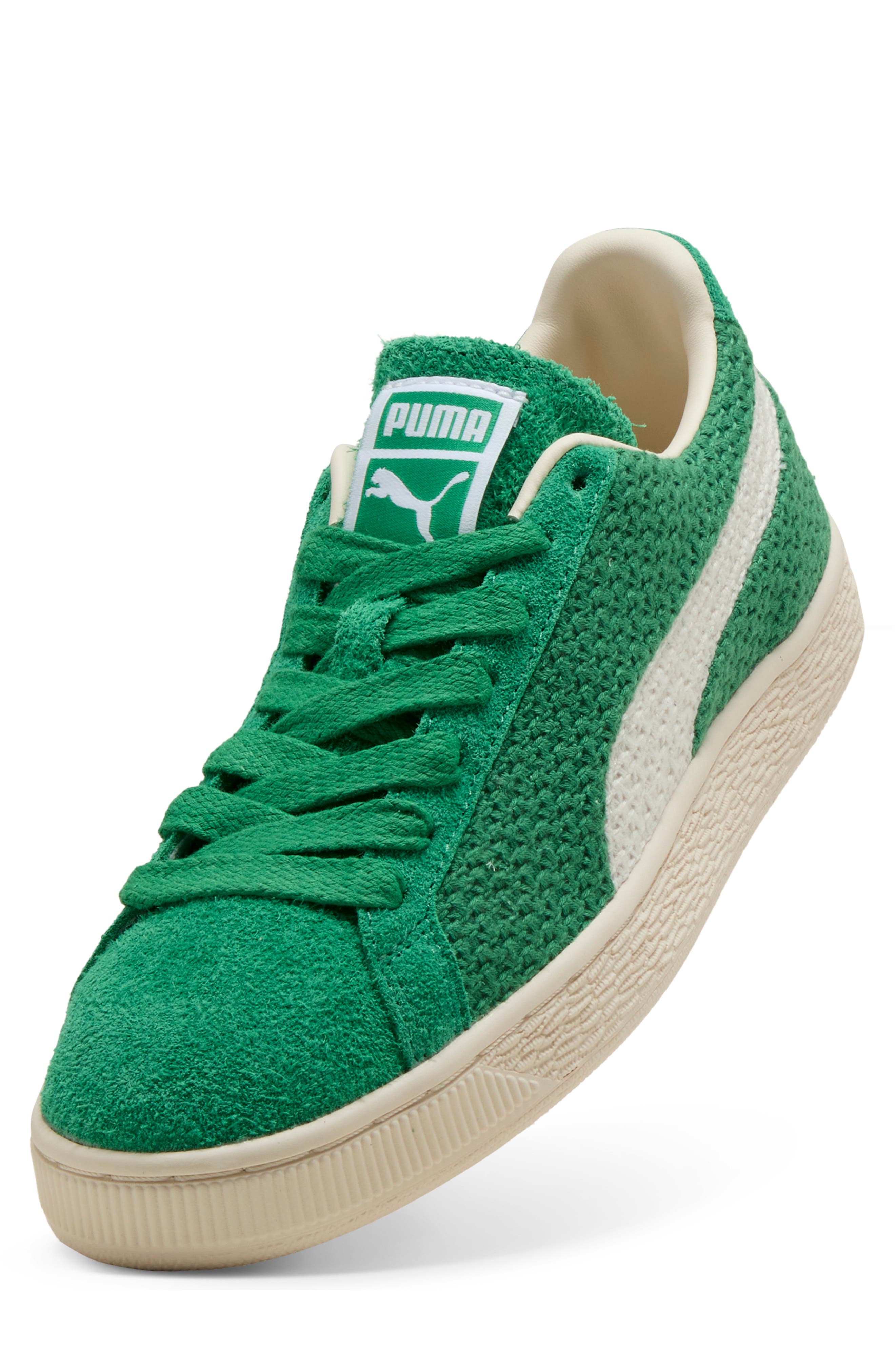 PUMA Suede Crochet Sneaker, Alternate, color, Archive Green/ Puma White