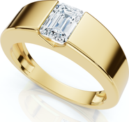 Bliss Diamond Men's 1Ct Emerald Cut Diamond Wedding Anniversary Ring 14k Gold or Platinum