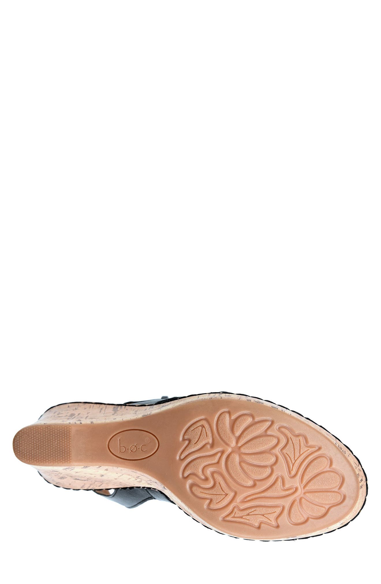 B O C BY BØRN Schirra Cork Wedge Sandal, Alternate, color, Black