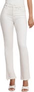 Good American Soft-Tech Good Icon Frayed High Waist Straight Leg Jeans