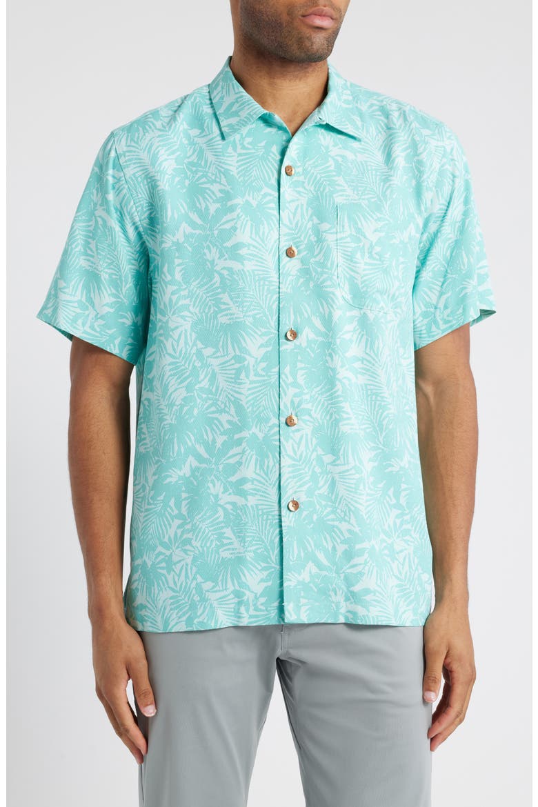 Palm Haven Silk Camp Shirt, Main, color, SEABROOK