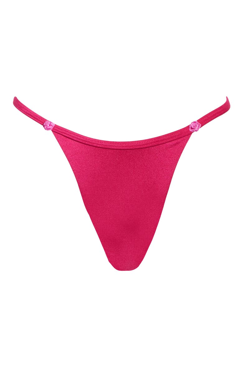 Satin Bikini Bottoms, Alternate, color, FUSCHIA