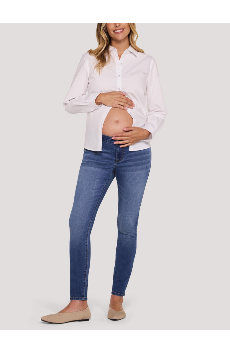 MOTHERHOOD MATERNITY Under the Belly Ankle Skinny Jeans, Alternate, color, Medium Wash