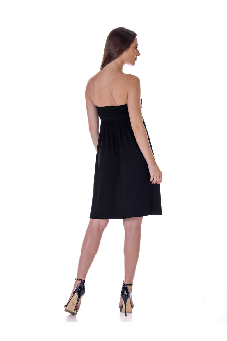 Strapless Empire Waist Mini Dress, Alternate, color, Black