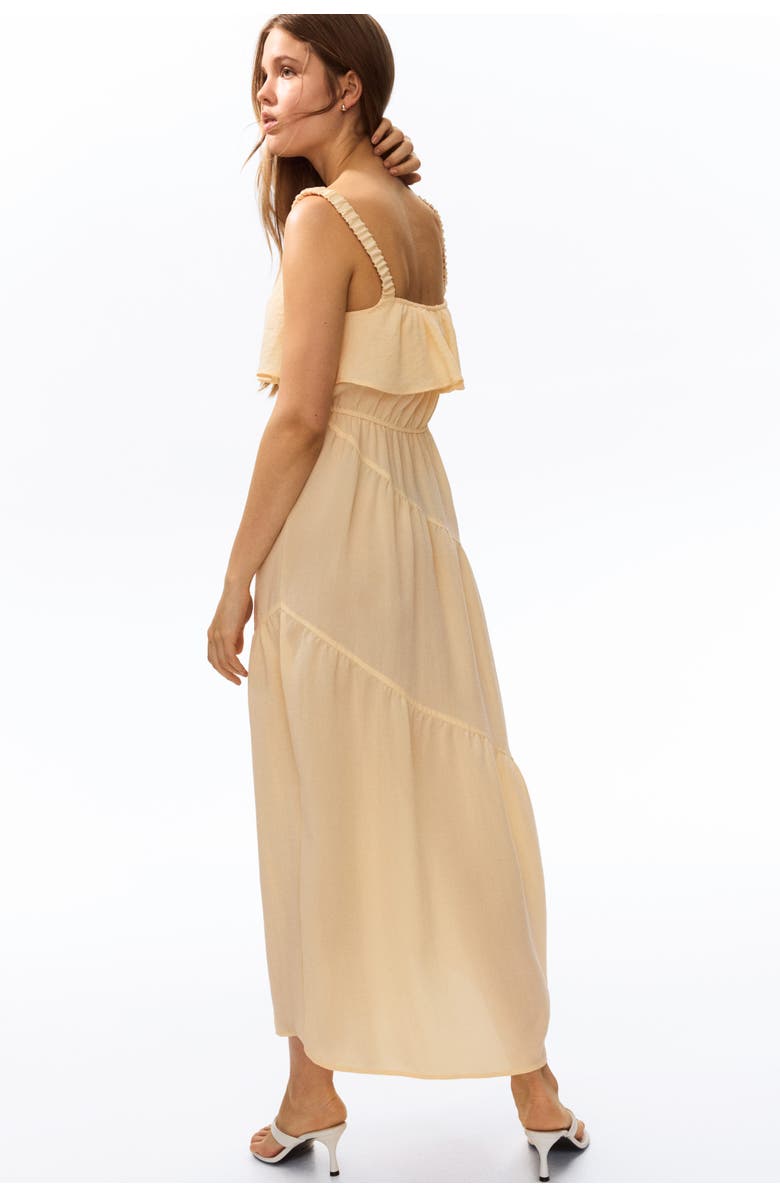 H&M Flounced Tiered Dress, Alternate, color, Light Yellow