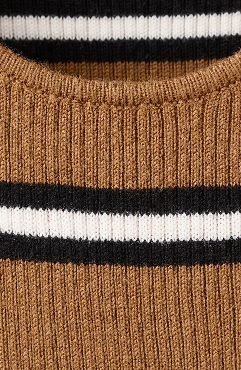 MANGO Stripe Knit Tank, Alternate, color, Caramel