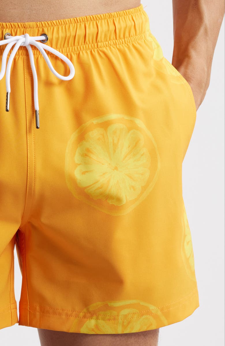 MAVRANS Orange Print Swim Trunks, Alternate, color, Orange