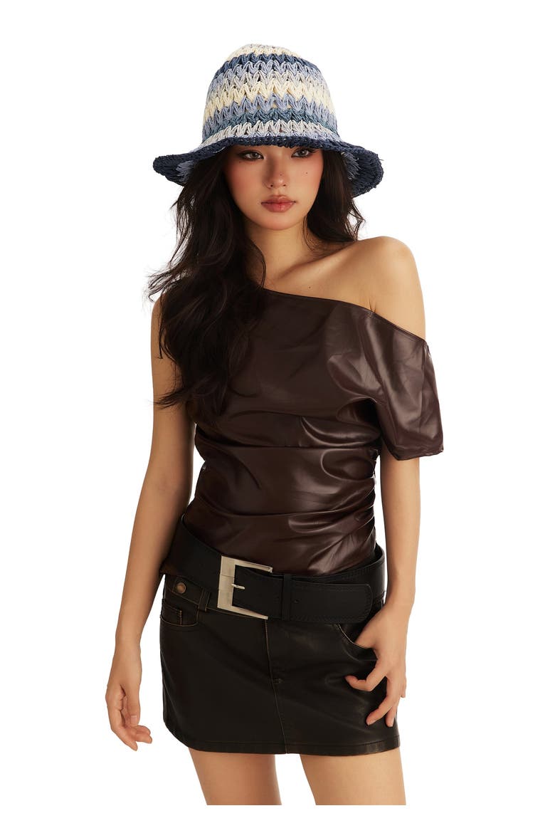 Packable Straw Hat, Alternate, color, Capri