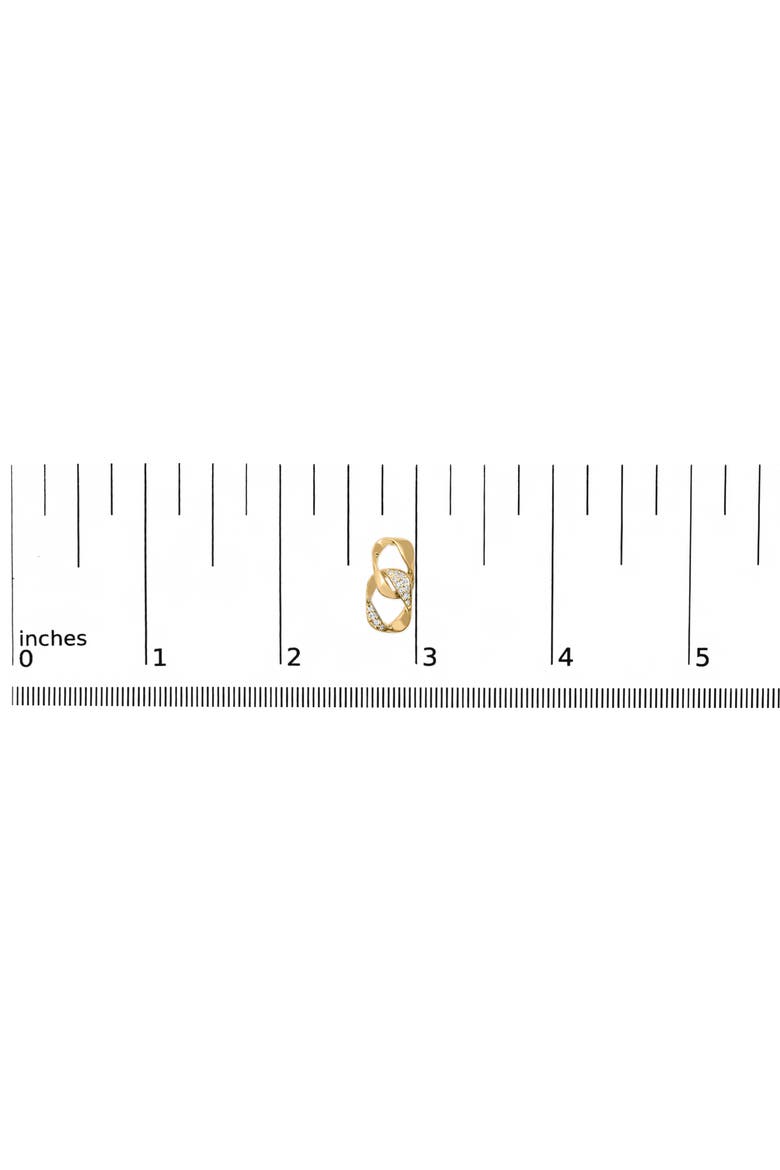 14K Yellow Gold Plated Silver Open Link 1/5 Cttw Diamond Drop Earrings, Alternate, color, Yellow