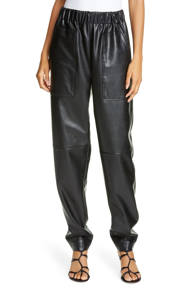 Tibi Faux Leather Jogger Pants, Main, color, 