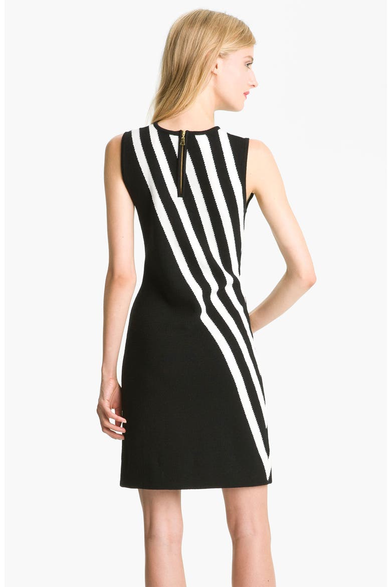 Stripe Merino Wool Shift Dress, Alternate, color, BLACK/ WINTER WHITE