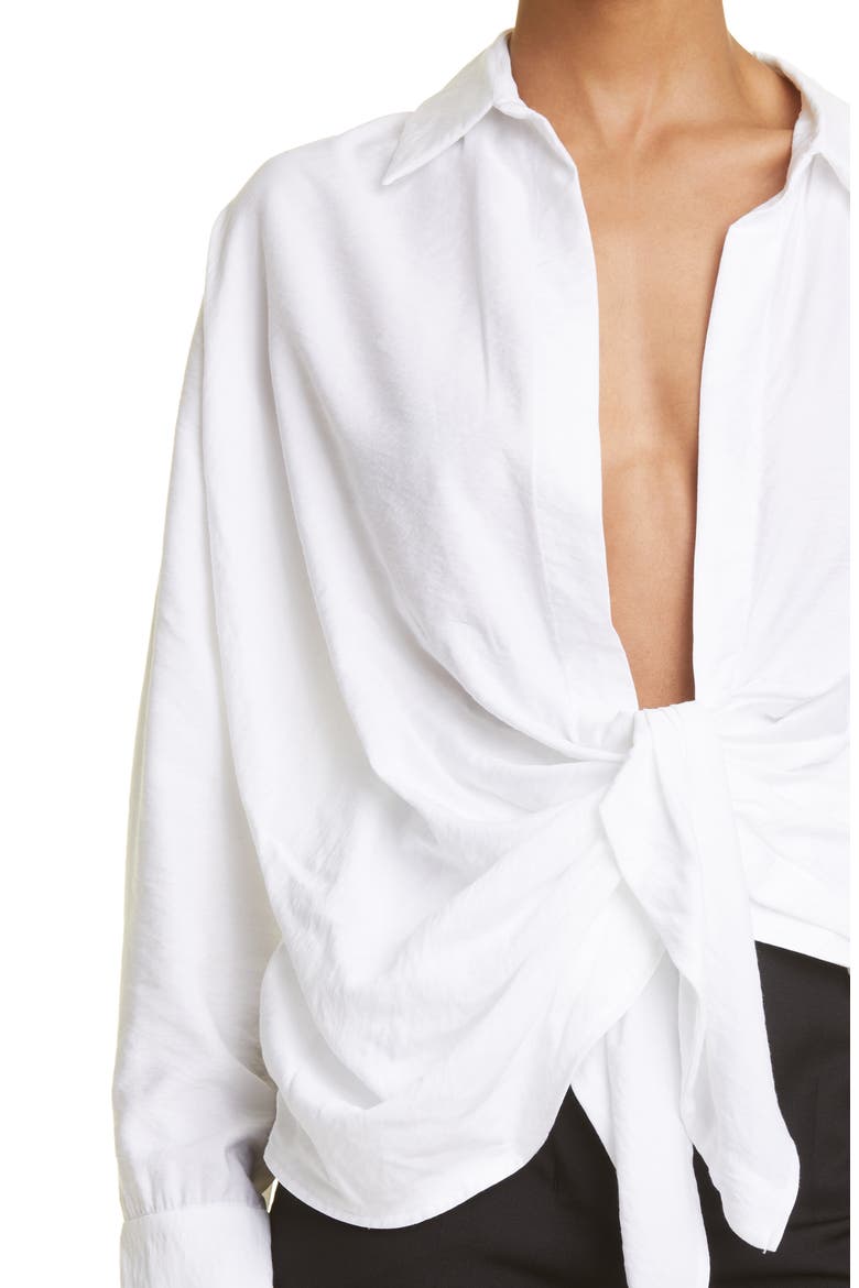 Bahia Open Drape Long Sleeve Shirt, Alternate, color, WHITE