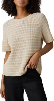 Faherty Miramar Stripe Linen & Organic Cotton Blend Sweater