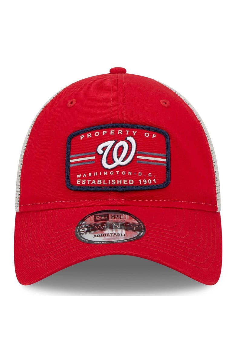 Men's New Era Red Washington Nationals Property Trucker 9TWENTY Snapback Hat, Alternate, color, Red