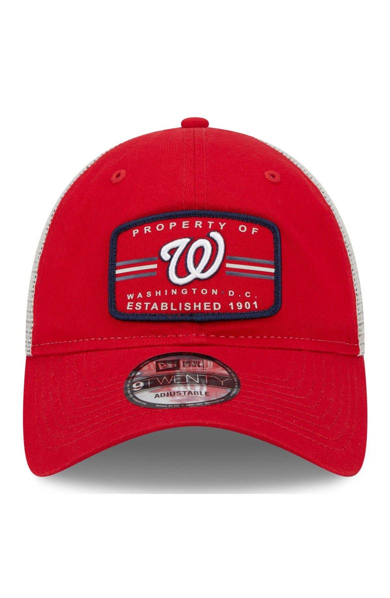 New Era Men's New Era Red Washington Nationals Property Trucker 9TWENTY Snapback Hat, Alternate, color, Red