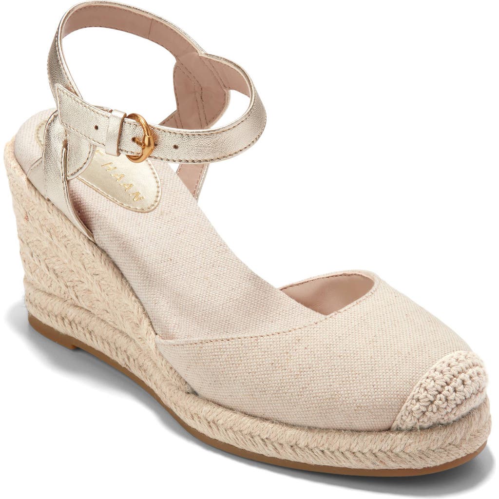 Cole Haan Cloudfeel Platform Wedge Espadrille In Natural Linen
