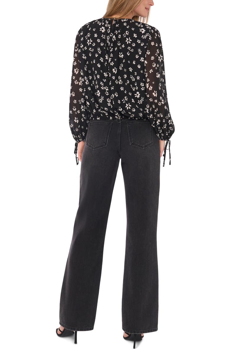 Parker Long Sleeve Floral Top, Alternate, color, Rich Black