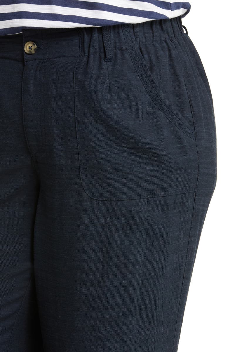 Wit & Wisdom Sky Rise Paperbag Waist Pants, Alternate, color, Navy - Dar