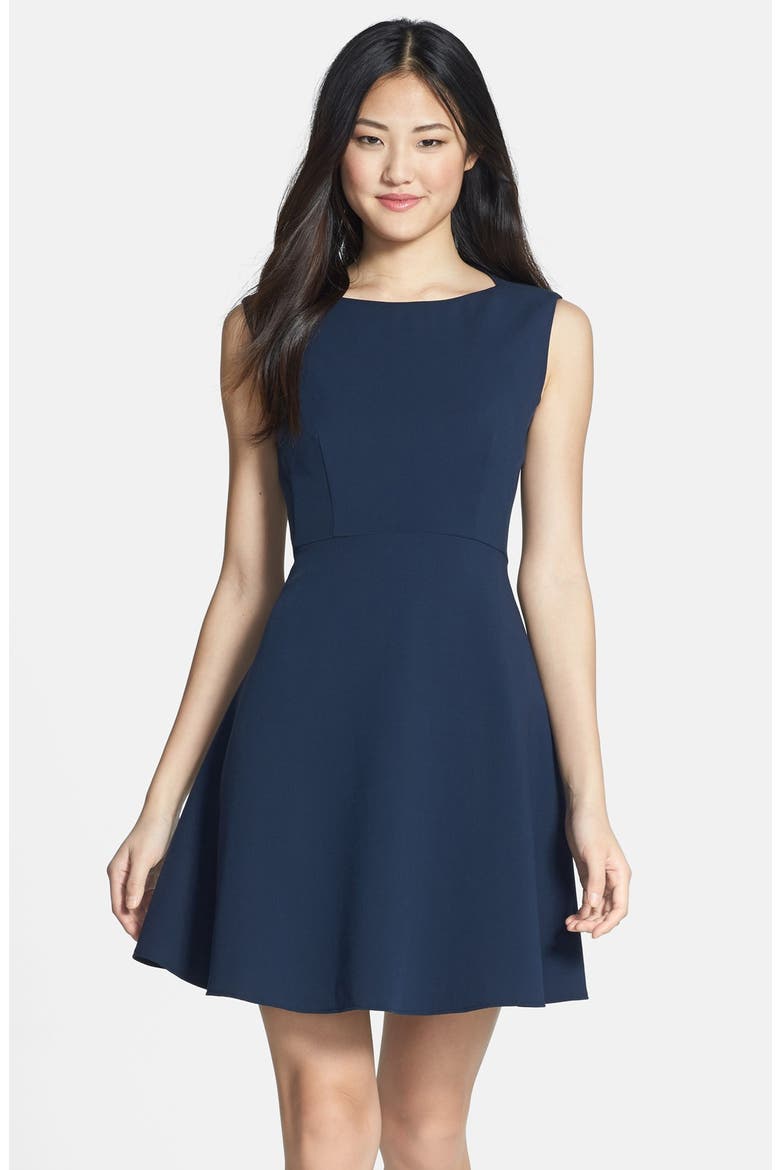 Feather Ruth Fit & Flare Dress, Main, color, NOCTURNAL