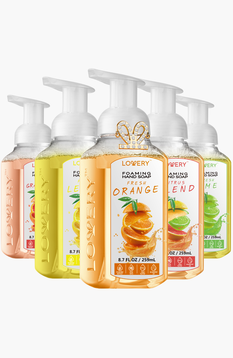 Lovery Citrus Foaming Hand Soap Multipack, Main, color, 5 Pack