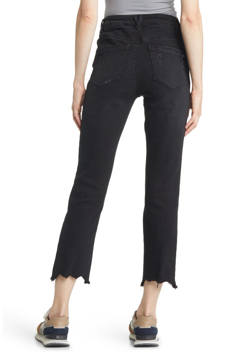 'Ab'Solution Chew Hem Straight Leg Jeans (Nordstrom Exclusive), Alternate, color, BLACK