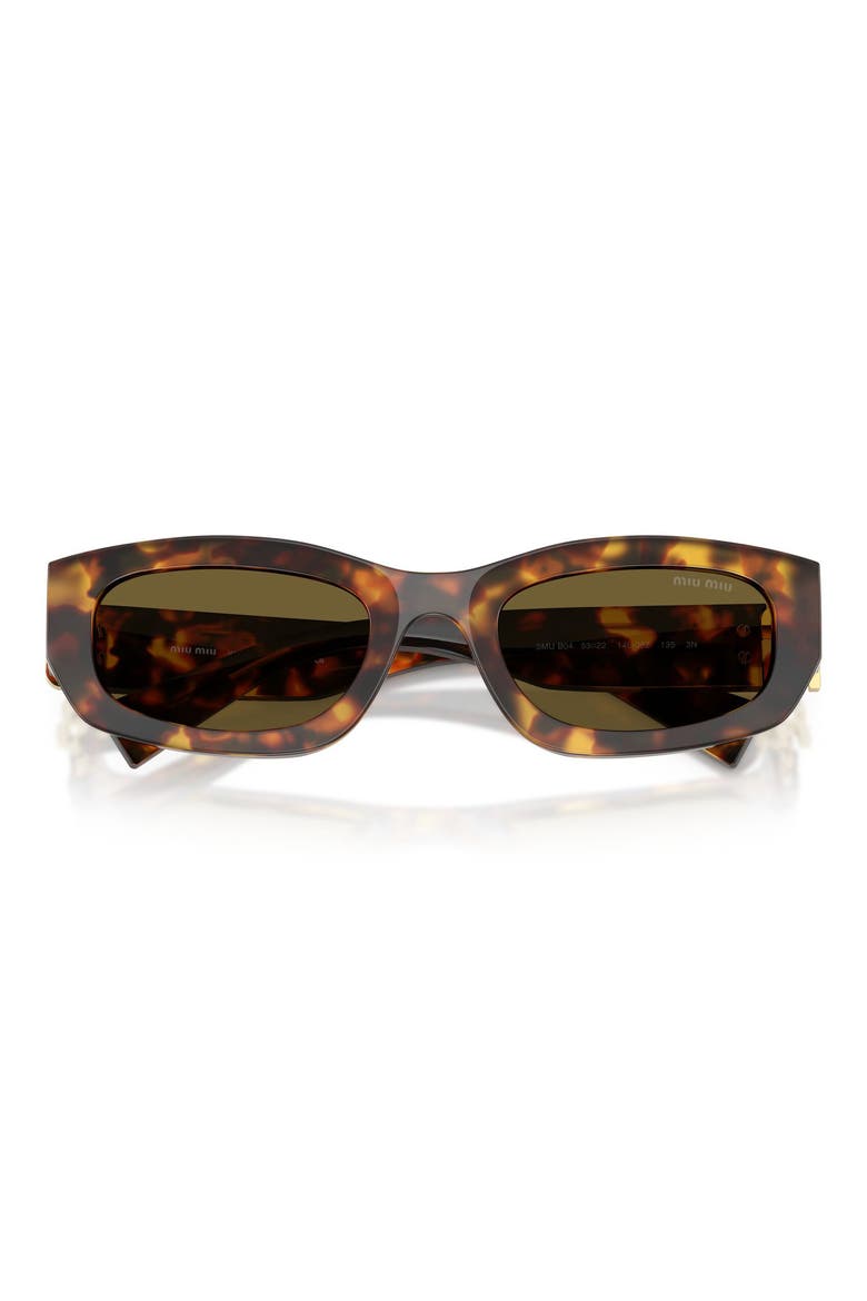 53mm Irregular Sunglasses, Alternate, color, HAVANA HONEY / DARK BROWN