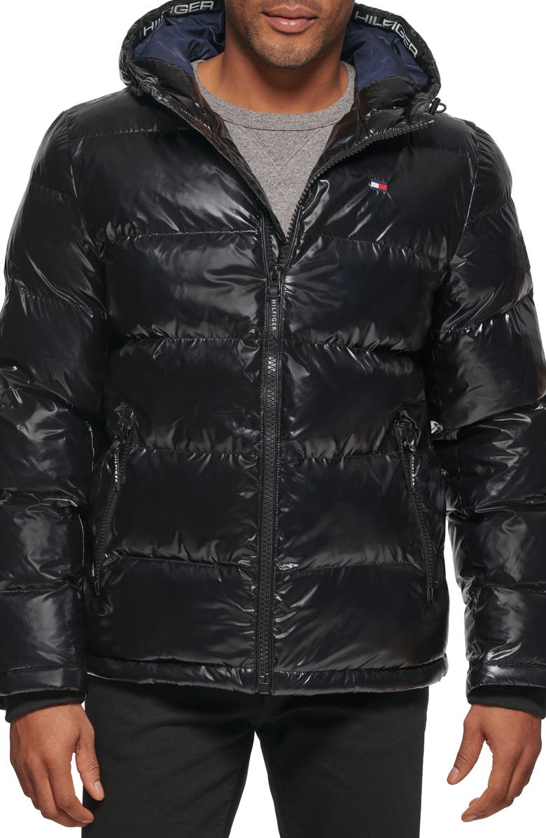 Tommy Hilfiger Quilted Puffer Hooded Mid Length Jacket, Main, color, 