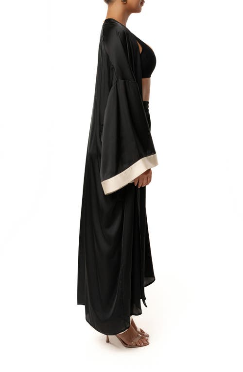 Jluxlabel Nola Satin Maxi Duster In Black