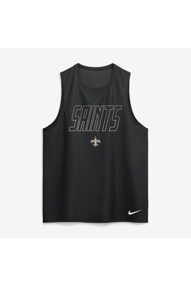 Men's Nike Black New Orleans Saints Kickoff Miler Dri-FIT Tank​ Top, Alternate, color, Black