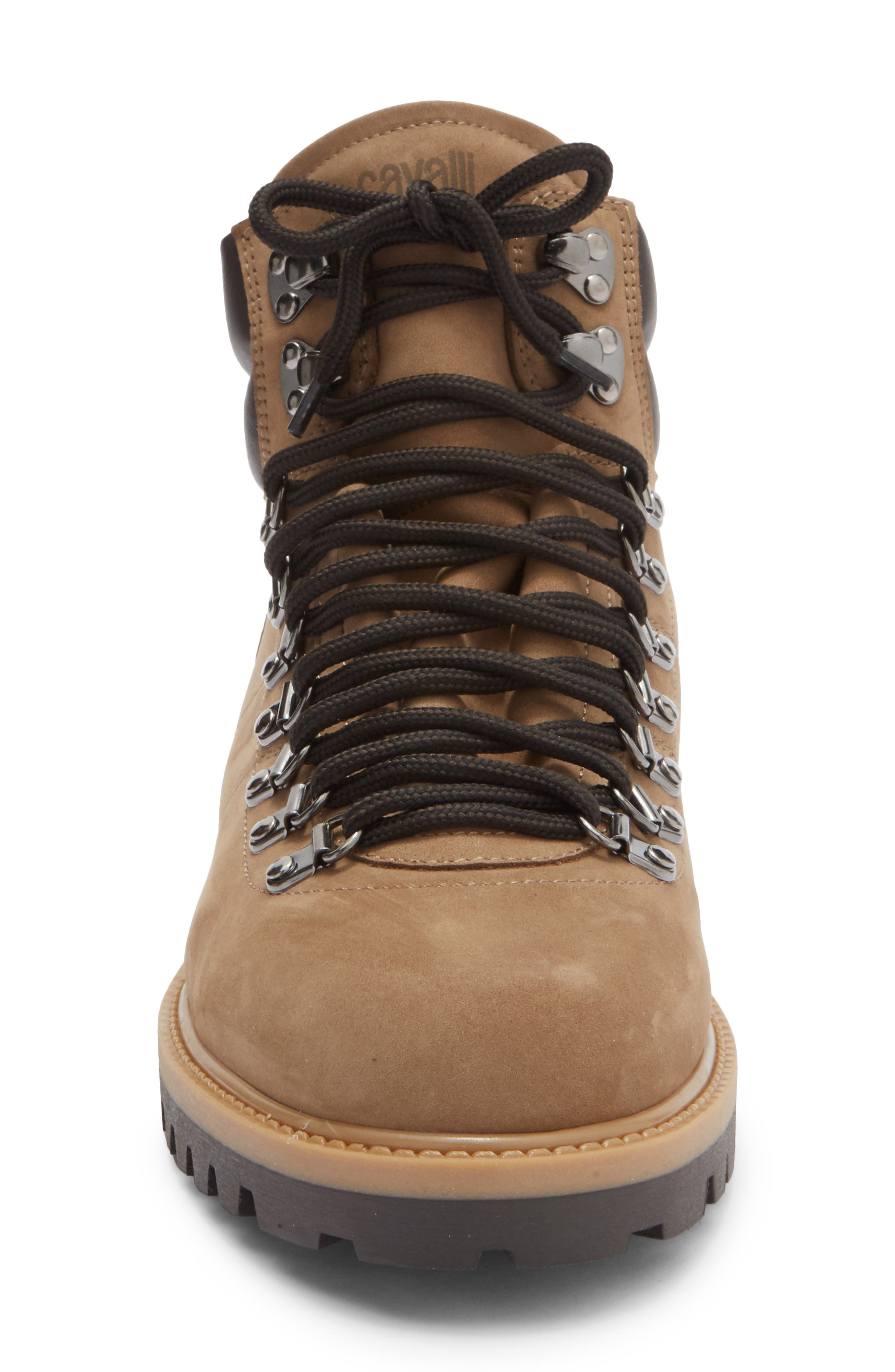 Roberto Cavalli Braises Hiking Boot, Alternate, color, Leather Taupe/ Dark Brown