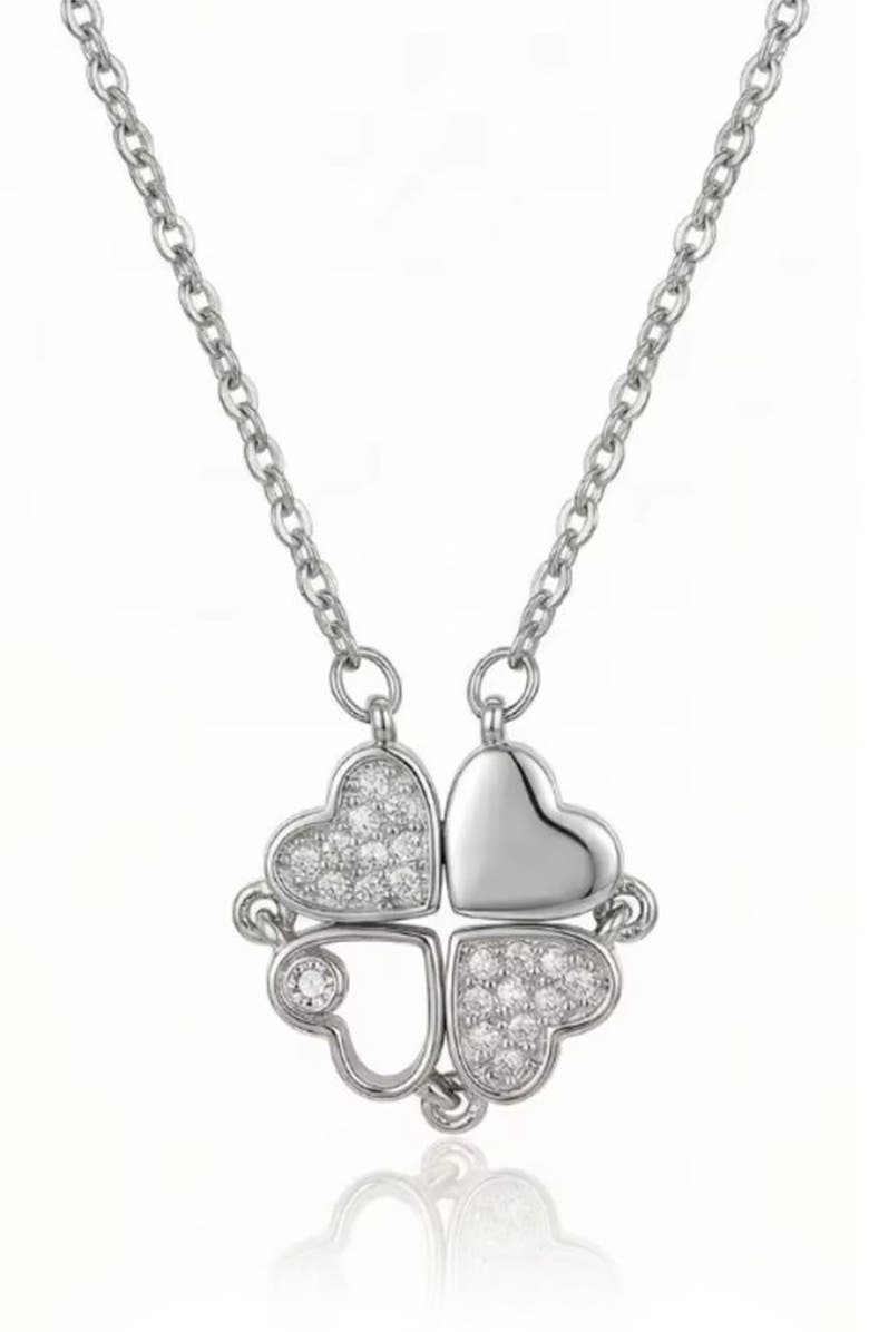REBL Crystal Clover Pendant Necklace, Main, color, 