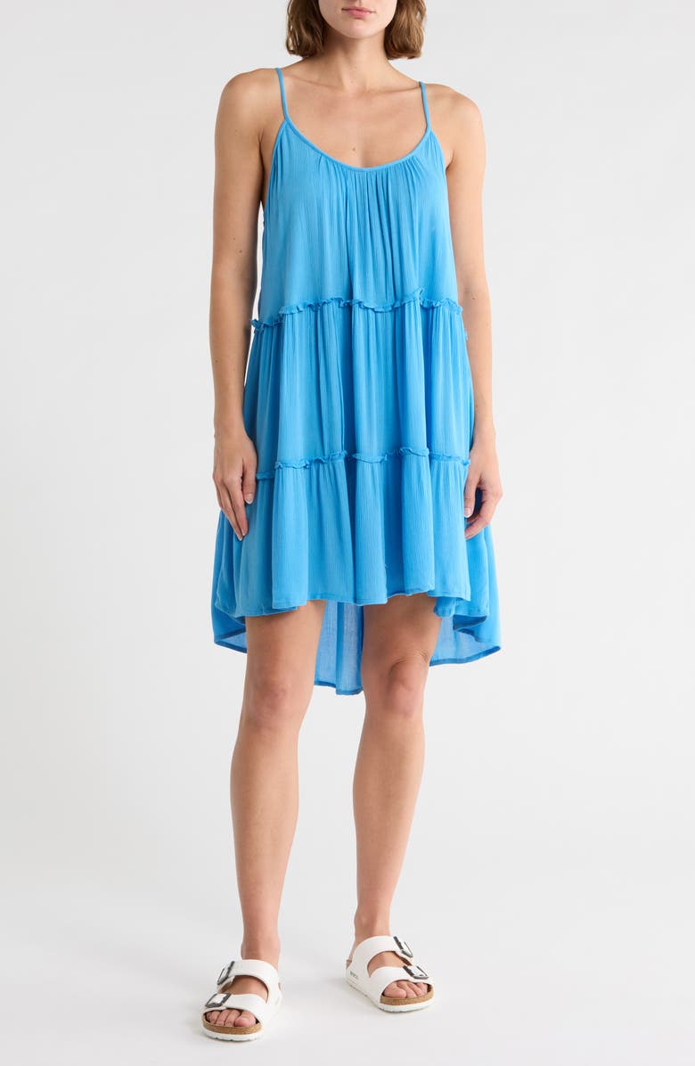 Elan Tiered Trapeze Dress, Main, color, Sky Blue