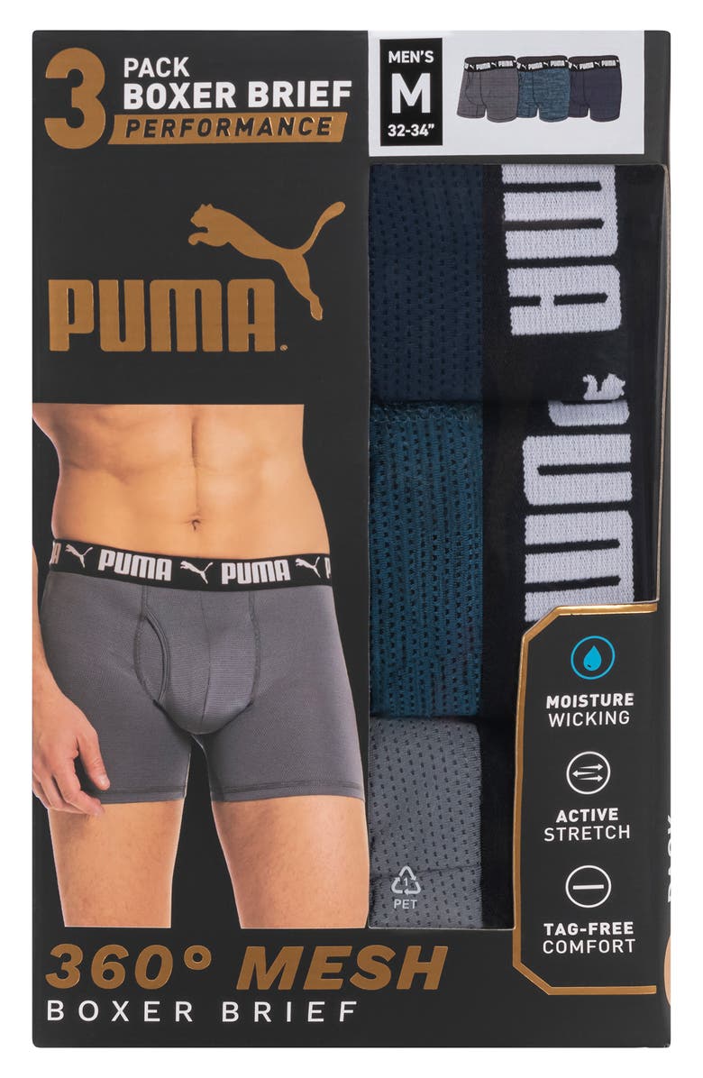 PUMA 3-Pack Mesh Boxer Briefs, Alternate, color, Navy/ Light Blue