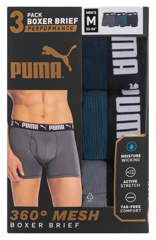 Puma 3-pack Mesh Boxer Briefs In Multi