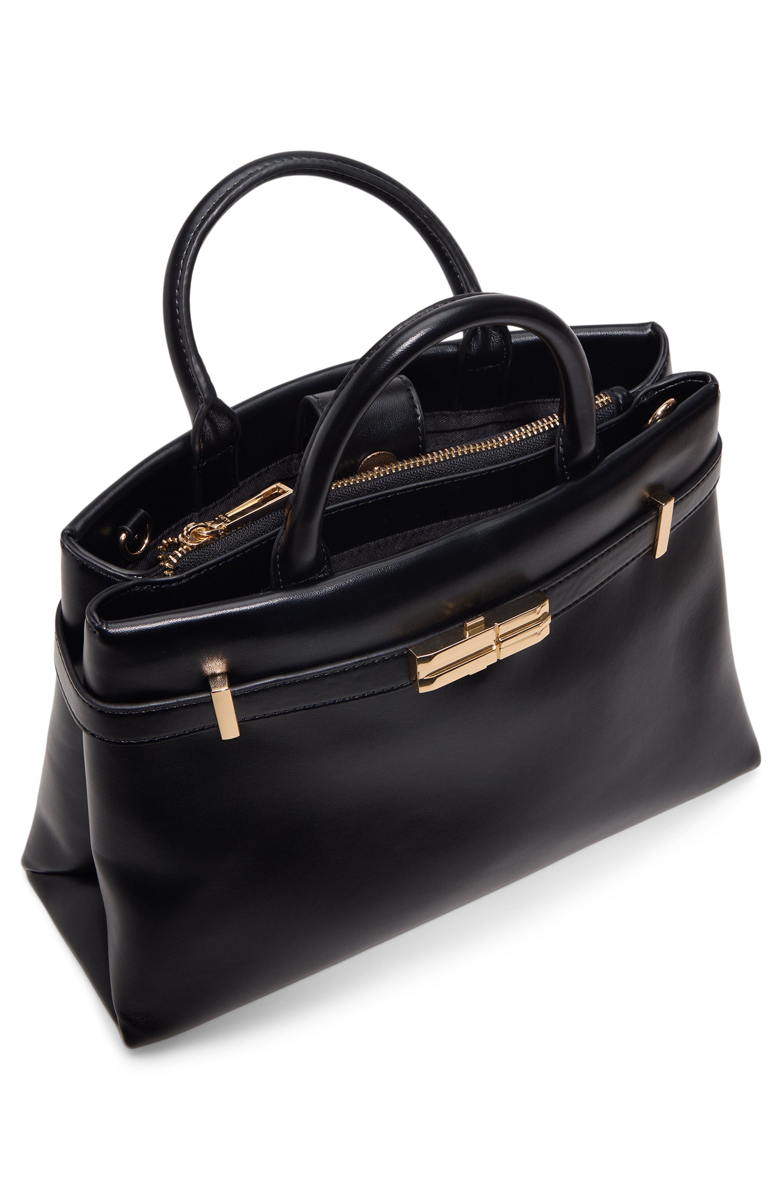 ALDO Alicie Faux Leather Tote, Alternate, color, Black