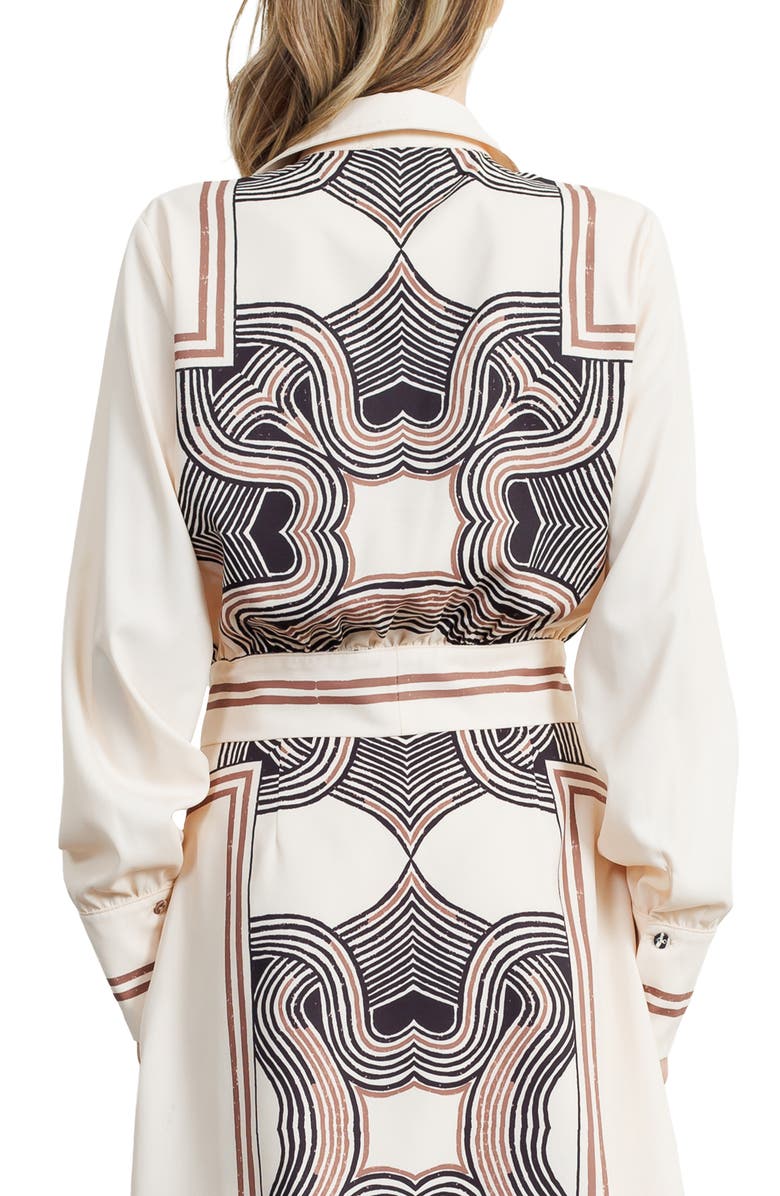 CIEBON Gara Long Sleeve Tie Front Shirt, Alternate, color, Cream