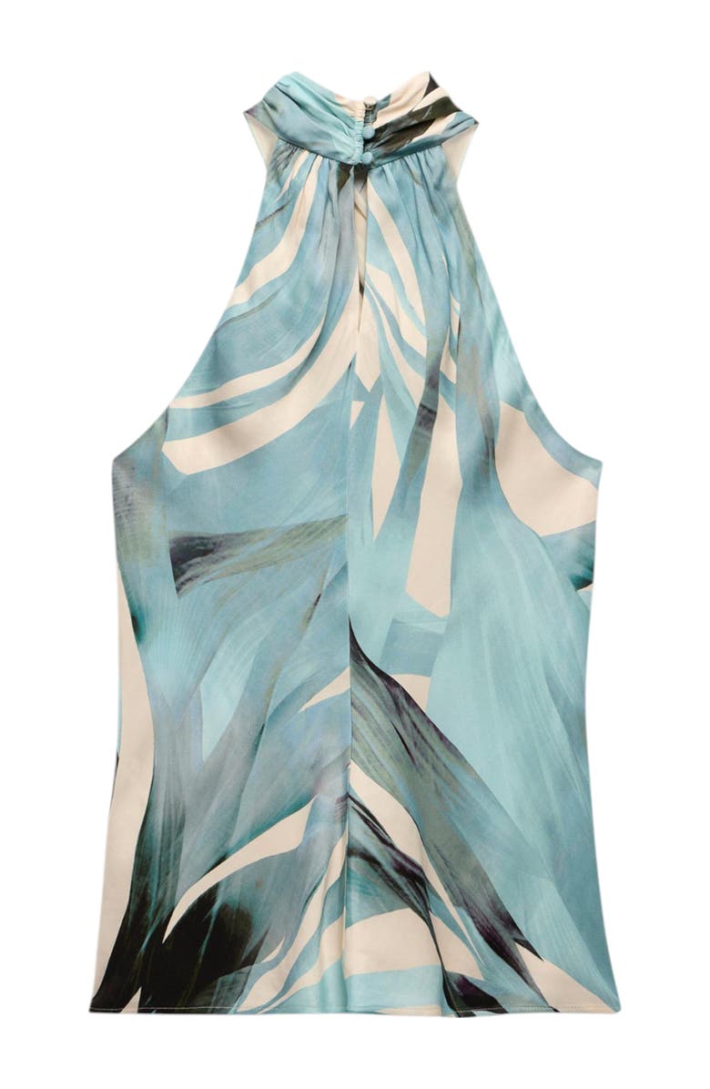MINT VELVET Print Satin Halter Top, Alternate, color, Blue