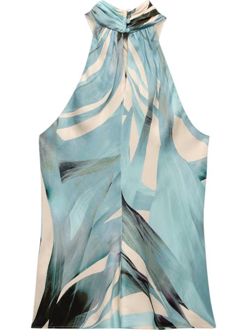 MINT VELVET MINT VELVET PRINT SATIN HALTER TOP