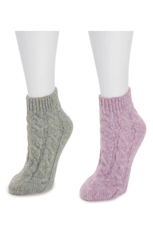Muk Luks Lounge Assorted 2-pack Quarter Socks In Multi