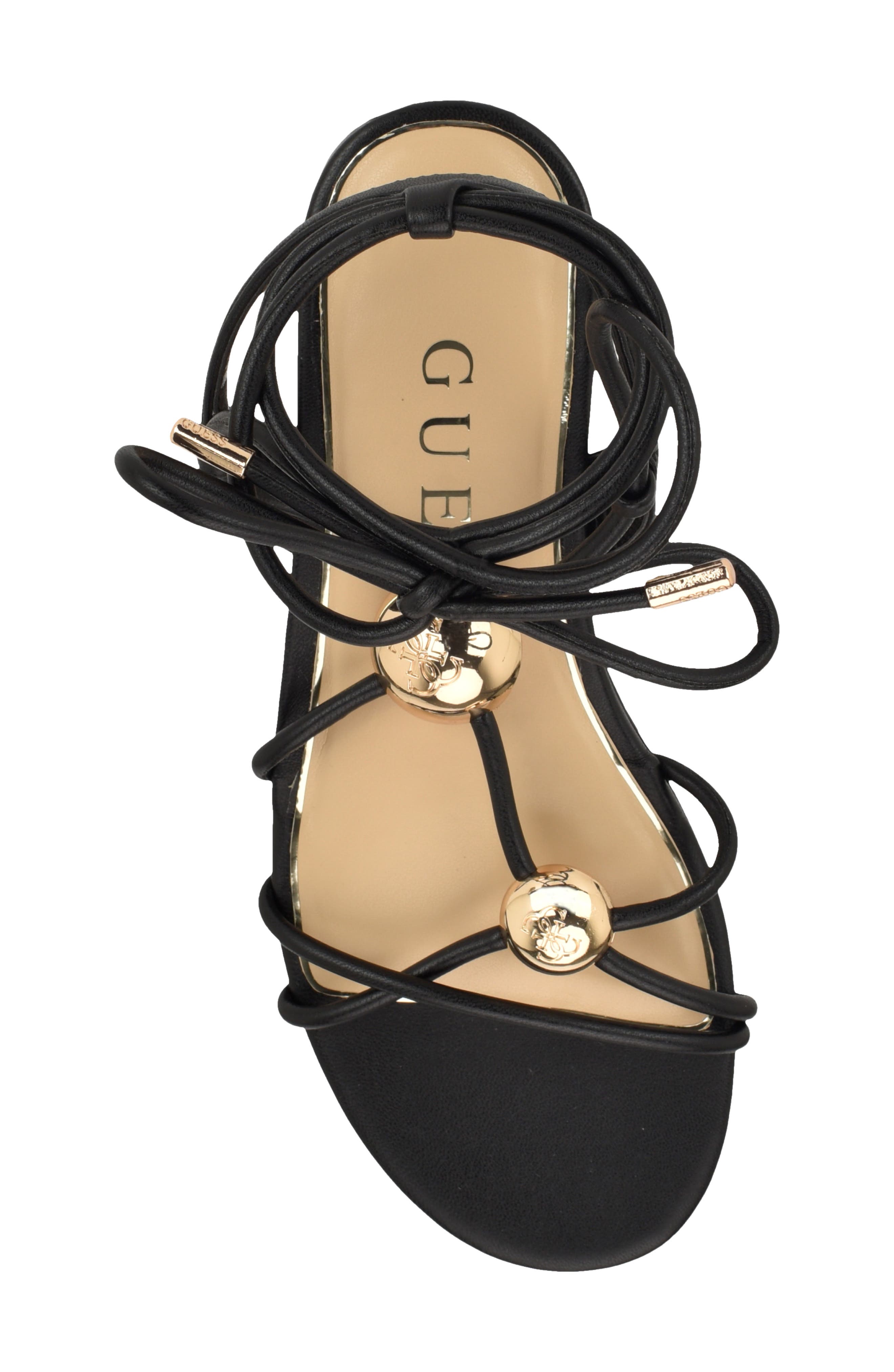 GUESS Tabell Ankle Wrap Sandal, Alternate, color, Black