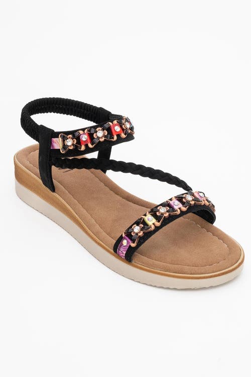 Prologue Shoes YUAN Braided Strap Sandal in Black Faux Leather at Nordstrom, Size 8