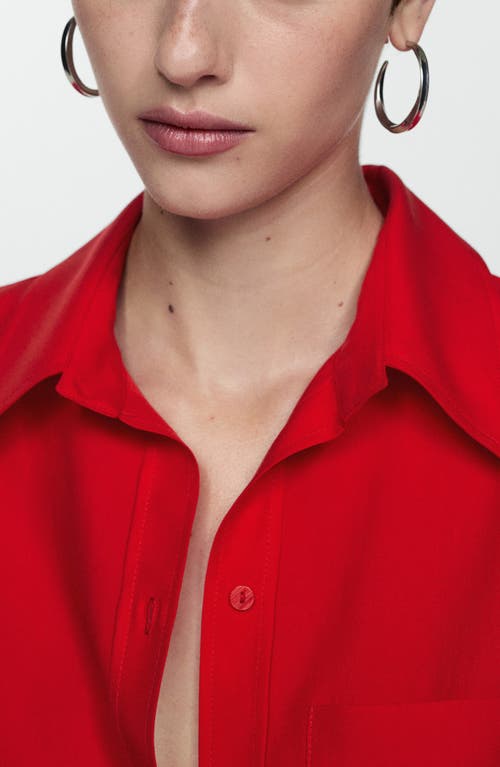 Mango Sleeveless Button-up Shirt In Red