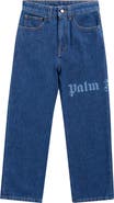 Palm Angels Kids' Classic Logo Relaxed Straight Leg Jeans